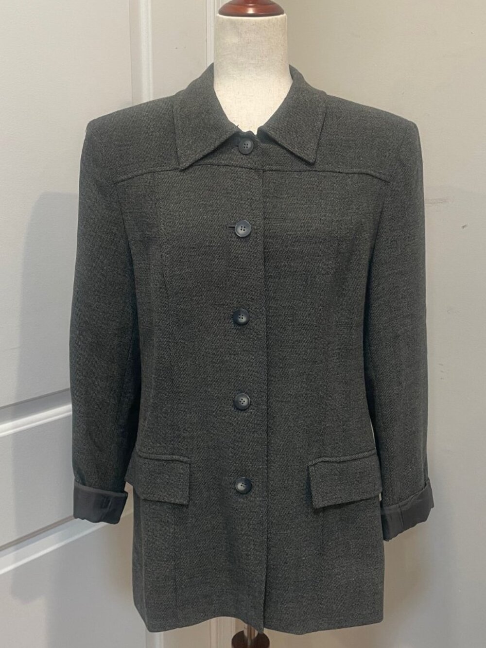 ANNE TJIAN for KENAR Gray Blazer